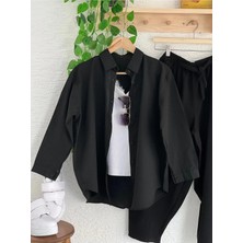 Exit Collection Kadın Abs Boyfriend Uzun Basic Siyah Tesettür Gömlek