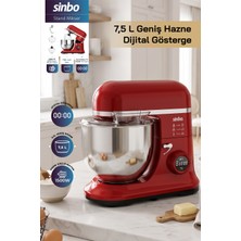 Sinbo SMX-2773 / Kırmızı / Dijital Ekranlı Zaman Ayarlı Stand Mikser / 7.5 Litre / 1500W