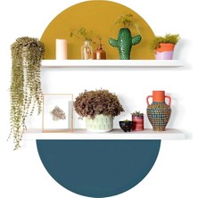 Kanvassepetinet Kendiliğinden Yapışkanlı Kumaş Kanvas Dokulu Duvar Kağıdı Boho Bohem  Ikili Yarım Daire Raf Için