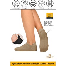 Dore Unisex Bej Konfor Modeli Kaymaz Taban Pilates Yoga Için Kaydırmaz Patik Çorap 1 Çift 36 - 42