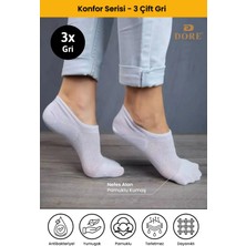 Dore Kadın 3 Çift Yazlık Lüks Modal Ultra Comfort Spor Ayakkabı Dikişsiz Görünmez Kısa Çorap Gri 36-39