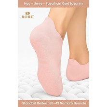 Dore Unisex Hac Umre Tavaf Için Kaymaz Taban Konforlu Kaydırmaz Patik Çorap Standart Beden 36-42 Pembe