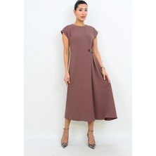 Dorne Moda A Kesim Midi Elbise - Düğün - Mezuniyet - Ofis Şıklığı