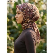 Lo'cella Soft Pamuk Eşarp (Kahve-Sarı) 1035-119