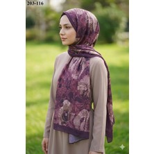 Moon Scarf Bambu Kraş Pamuk Şal (Mürdüm) 203-116