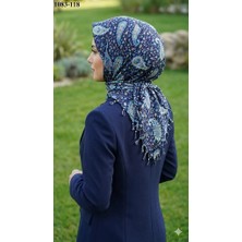 Huzurlu İpek Huzurlu Ipek Desenli Sökme Boncuklu Eşarp 1083-118