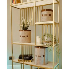Uravas Store Deri Şeritli Yuvarlak Çok Amaçlı Düzenleyici Organizer Kutu Keçe Sepet (Maxi) 03815