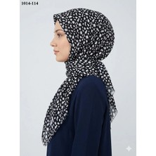 Eyfel Eşarp Eyfel Desenli Dimi Pamuk Eşarp (Siyah - Beyaz Serisi) 1014-114