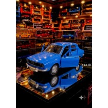 Oyuncak Sahili Renault Toros Klasik Nostalji Model 11.5cm Çekbırak Metal Araba Kapılar Açılır Koleksiyon Orjnal Reno Model Metalic Mavi