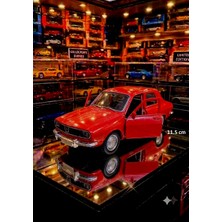 Oyuncak Sahili Renault Toros Klasik Nostalji Model 11.5cm Çekbırak Metal Araba Kapılar Açılır Koleksiyon Reno Model Metalic Kırmızı