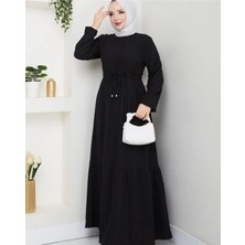 Exit Collection Kadin Tesettür Uzun Si̇yah Bürümcük Elbi̇se