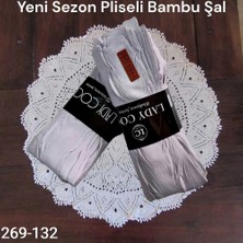 Lady Coco Pliseli Bambu Şal 269-132 (Gümüs Gri)