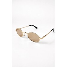 CHWAIN Milano Oval UV400 Güneş Gözlüğü | Gold Metal Çerçeve | Unisex