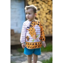 Eco Port Zürafa Desenli Sıvı Geçirmez Uzun Kollu Unisex Bebek Mama ve Aktivite Önlüğü 6-24 Ay