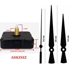 Nomikase Yüksek Kaliteli Siyah Askısız Akar Saat Mekanizması, 16MM Şaft, 3D Uyumlu