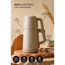 Kitchen Life Demzade Paslanmaz Çelik Elektrikli Çay Makinesi 1850-2200 W Kettle Çaycı Çay Seti