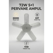 AC Aydınlatma 72W 5+1 Katlanabilir Pervane LED Ampul E27 Duy – 6500K Beyaz Işık Yüksek Aydınlatma