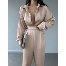 Herton Oversize Düşük Omuz Gömlek ve Havuç Paça Pantolon Set Takım
