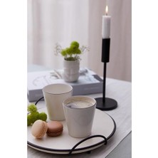 Porselen Ekin 2 Parça Mug Bardak, Siyah Fileli