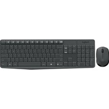 Solmazlar Online Logıtech MK235 Q Tr Kablosuz Klavye Mouse Set Gri 920-007925