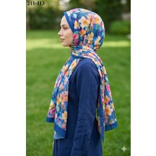 Sharell Bambu Kraş Pamuk Şal (Mavi) 211-113