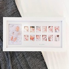 Ilk Yılım Fotoğraf Anı Çerçevesi - Dekoratif Bebek Odası 12 Aylık Resim Hatıra Çerçevesi