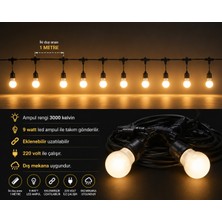 Sekizgen LED 10 Metre 10 Duy Eklenebilir 9 Watt Günışığı LED Ampullü Takım Organizasyon ve Zincir Aydınlatma