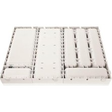 Flexispace 899410 Mutfak Gereçleri Için Çekmece Düzenleyici, Plastik, Beyaz, 37 x 22,2 x 4,5 cm