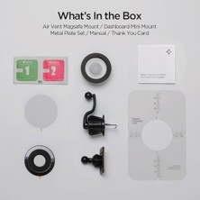 Magsafe Araç Içi Telefon Tutucu 2in1 Air Vent & Dashboard (Ön Konsol ve Havalandırma Izgara ile Uyumlu) Uzun Versiyon iPhone & Magfit ile Uyumlu + Dahili Metal Halka MTF13-1 Black - ACP08319