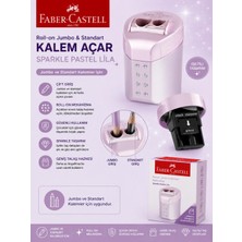 Faber-Castell Faber Castell Roll-On Jumbo ve Standart Kalem Açar Kalemtıraş Sparkle Pastel Lila