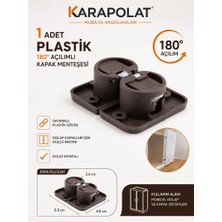 Karapolat 180° Plastik Gizli Kapak Menteşesi Kahverengi 1 Adet | Dolap Kapak Menteşesi