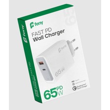 Solmazlar Online Feny FN-C65, 65W, Usb+Type-C, Akıllı Isı Kontrol Chip, Qualcomm Quick Charge 3.0, Şarj Adaptörü