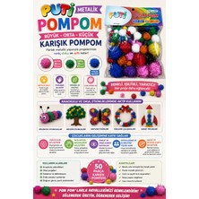 Marka Puti Metalik Büyük Orta Küçük Karışık PomPom