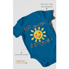 Morivo Kids Evet Diyorum Doğdu Güneşim Kısa Kollu Bebek Body %100 Pamuk