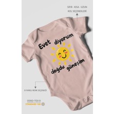Morivo Kids Evet Diyorum Doğdu Güneşim Kısa Kollu Bebek Body %100 Pamuk