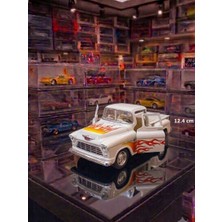 Oyuncak Sahili Chevy 1955 Stepside Pickup Jip Kinsmart Koleksiyon 12.4cm Dıecast Metal Pikap Kamyonet Çekbırak Araba Beyaz