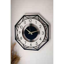 Nomikase Modern Dekoratif Ahşap Duvar Saati - 48 Cm, Şık ve Işlevsel