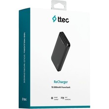 Lyon Tech Ttec Recharger 10.000MAH Taşınabilir Hızlı Şarj Aleti Powerbank 2BB263S Usb-C ve Çift Usb-A 3 Cihaz Aynı Anda Şarj Siyah