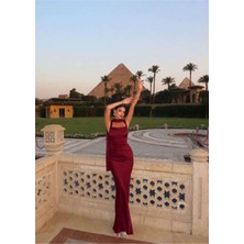 Esra Helvacı Eh Collection Şal Aksesuarlı Drapeli Saten Elbise