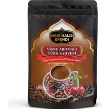 Hacı Halis Efendi Vişne ve Çikolata Aromalı Türk Kahvesi 200 gr Yumuşak Içimli Doypack