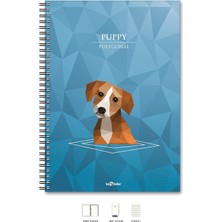 Shoplet A4 Defter Çizgili 200 Syf Köpek Polygonal