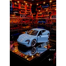Oyuncak Sahili Porsche Taycan Turbo S Kasa 1.36 Diecast 11.5cm Orjinal 2022 Metal Araba Pullback Kapıları Açılır Metalic Mavi