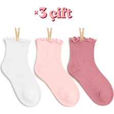 Carnaval Socks Kıvrık Fırfırlı Kadın Çorap 3’lü Set /candy Set