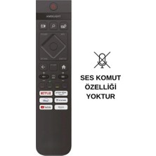 Electroon Phılıps 77OLED909/12 Uyumlu Ses Komutsuz Android LED Tv Kumanda