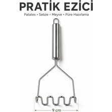 ByKurt Patates Ezici Paslanmaz Çelik Sebze Meyve Püre Aparatı 9 cm