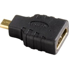 Adaptör HDMI A Soket - D (Micro)Fiş Altın Uç Siyah