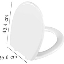 Shoplet S20 Round 109-003-909 Universal Klozet Kapağı, Yavaş Kapanır, Kolay Çıkabilir, Beyaz