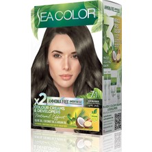 Amonyaksız, Vegan, Doğal, Besleyici Kalıcı Saç BOYASI%100 Beyaz Kapama (1 Paket 2 x 50 ml Boya & Oksidan) (Küllü Kumral 7.1)