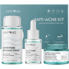 Shoplet Anyong Akne Karşıtı ve Gözenek Sıkılaştırıcı Karma-Yağlı Cilt Bakım Kiti (Tonik, Serum, Krem)/ Azelaik Asit (50 ml + 12 ml + 20 Ml)