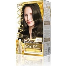 Shoplet Serisi 24K Altın Parçacıklı Serum ile 1 Kutu 2 x 50 ml ve Geliştiriciler Saç Boyası (Yoğun Küllü Koyu Kumral 6.11)